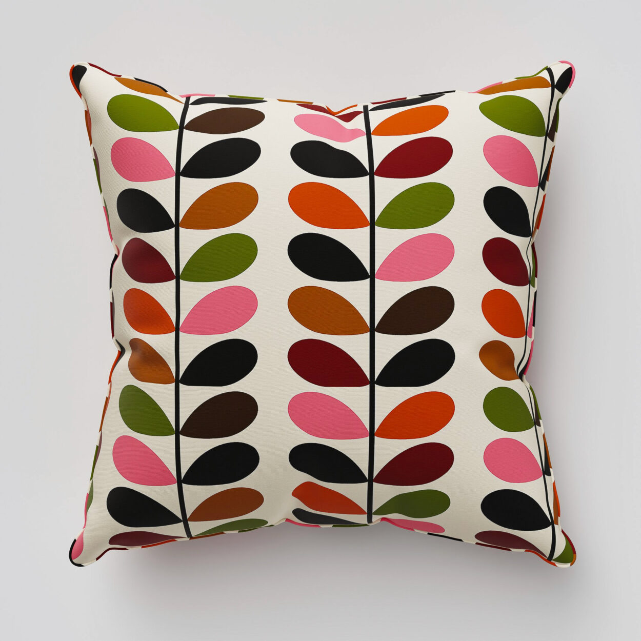 Orla Kiely Multi Stem Pink & Red Cushion