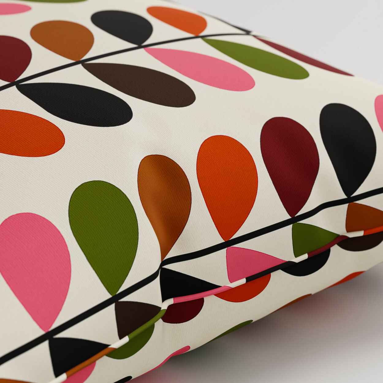 Orla Kiely Multi Stem Pink & Red Cushion - Image 2