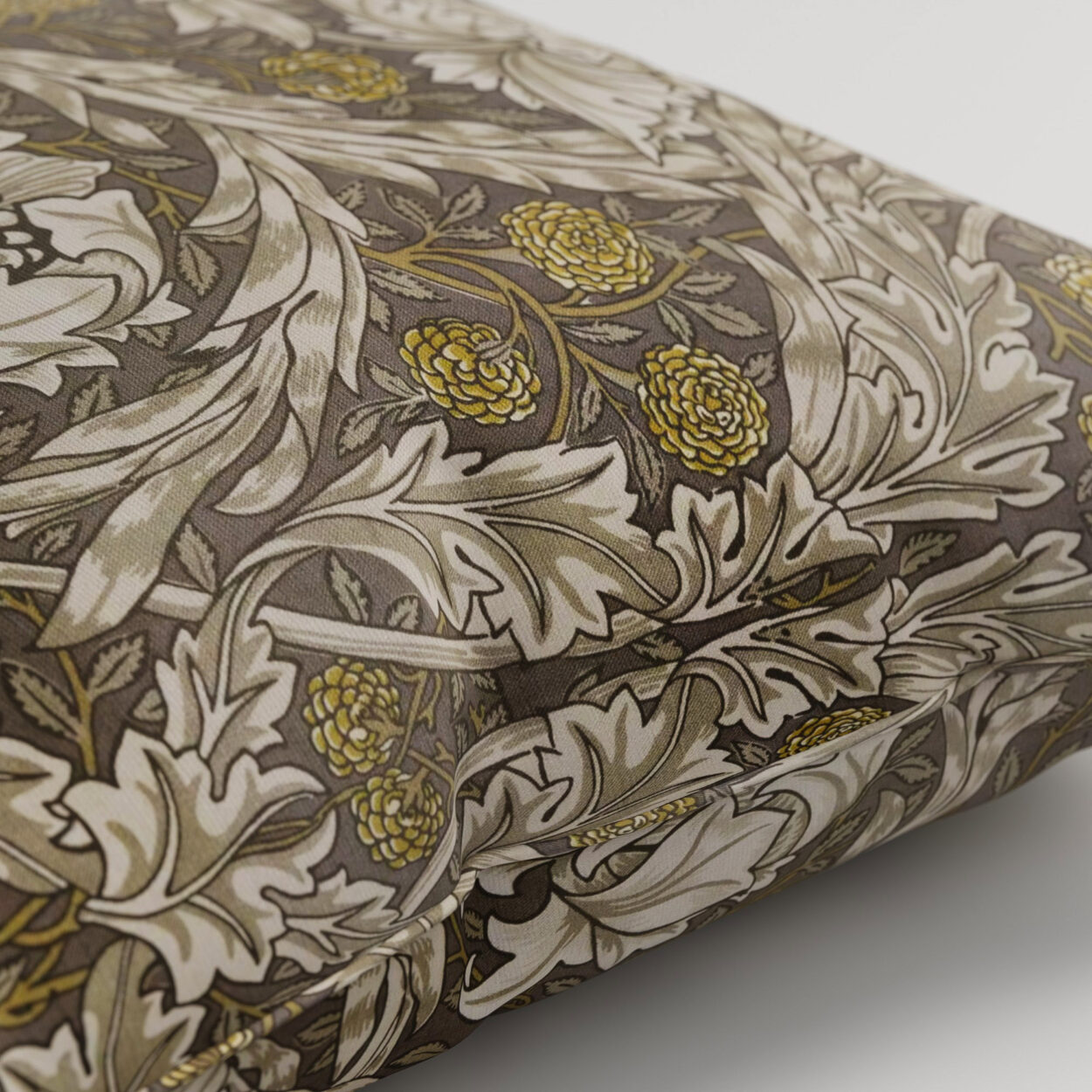 William Morris At Home African Marigold Velvet Limestone Cushion - Image 2