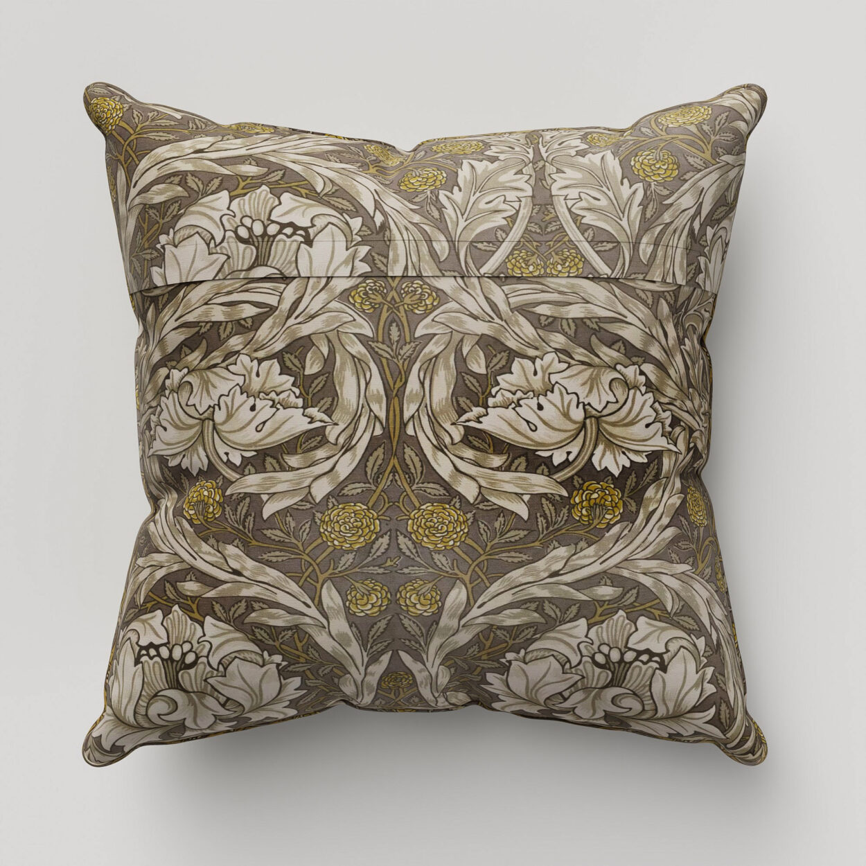 William Morris At Home African Marigold Velvet Limestone Cushion - Image 4