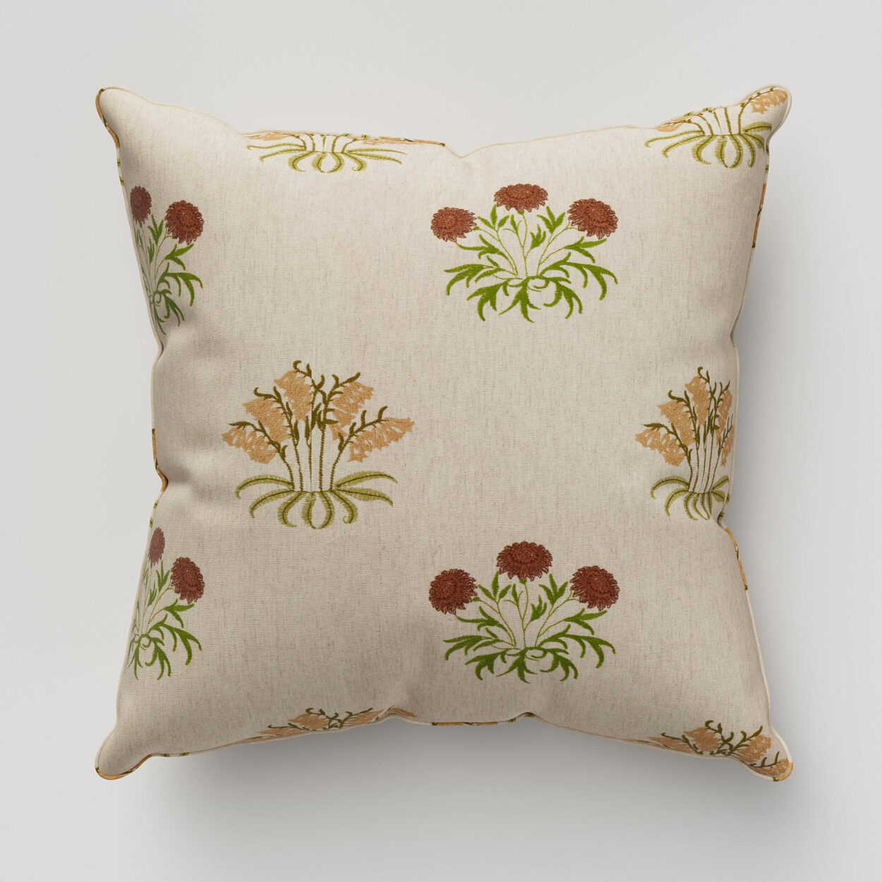 William Morris At Home Lily Flower Embroidery Madder Cushion