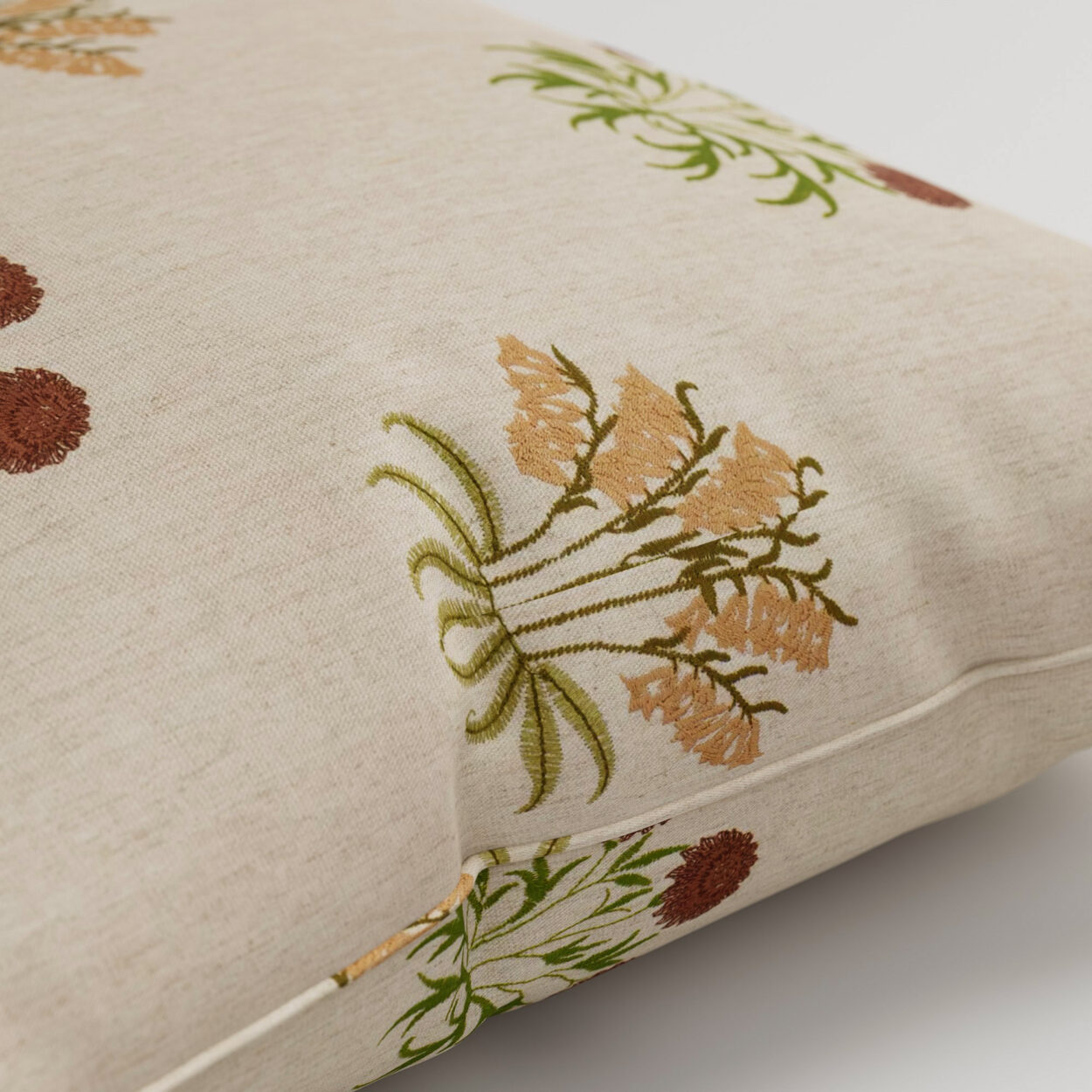 William Morris At Home Lily Flower Embroidery Madder Cushion - Image 2