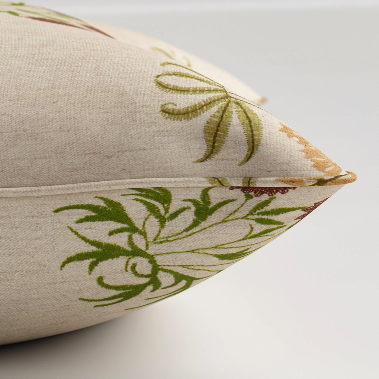 William Morris At Home Lily Flower Embroidery Madder Cushion - Image 3
