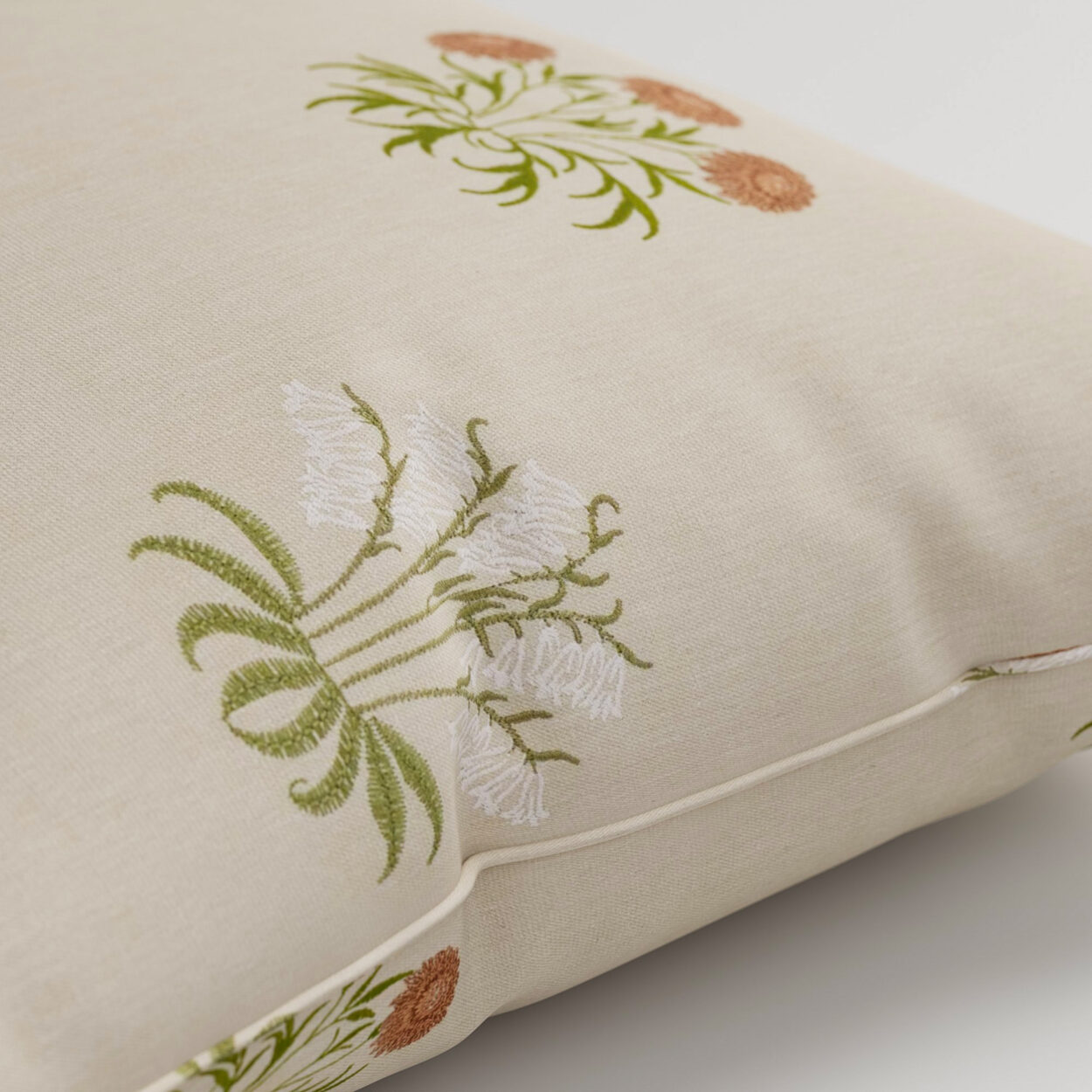 William Morris At Home Lily Flower Embroidery Nettle Cushion - Image 2