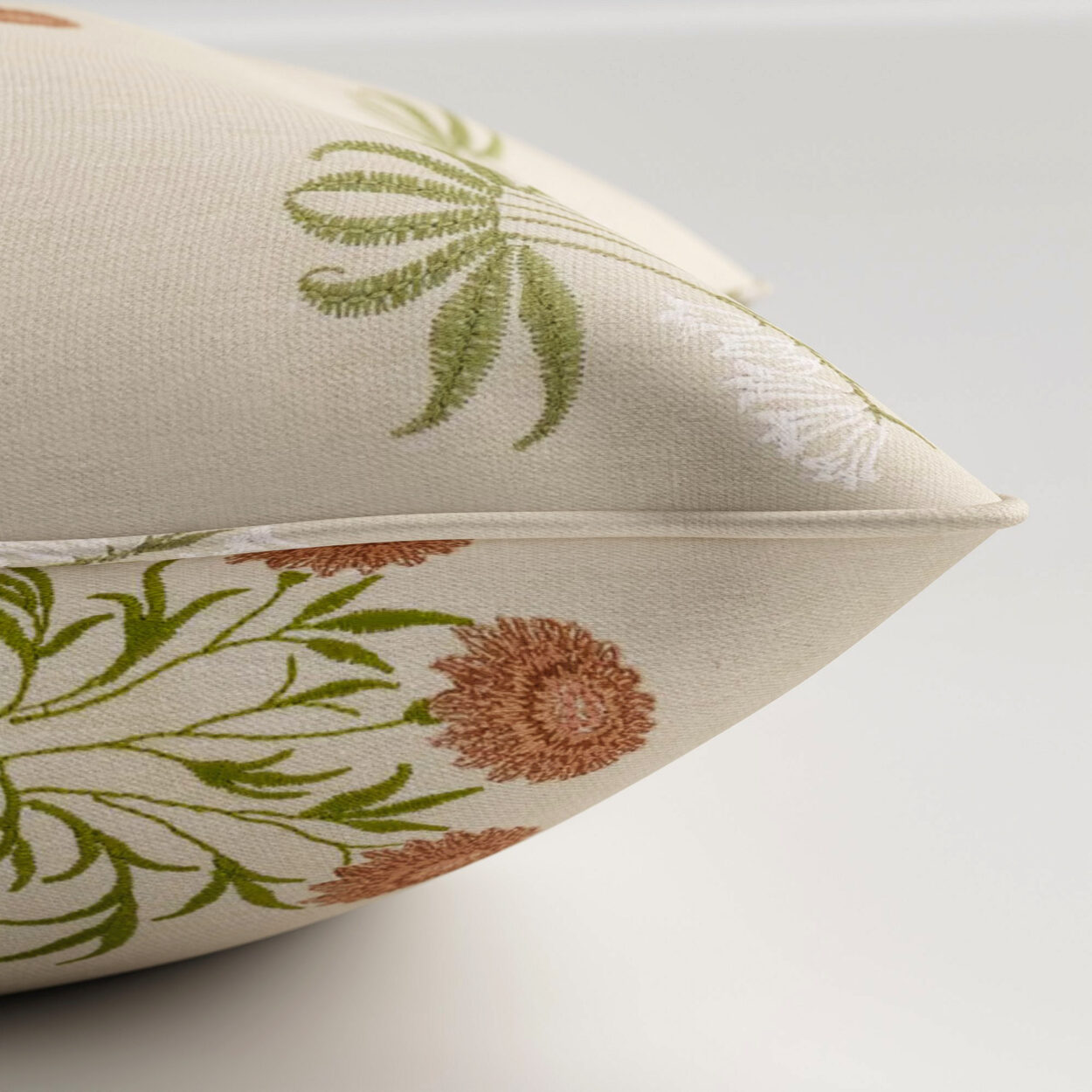 William Morris At Home Lily Flower Embroidery Nettle Cushion - Image 3