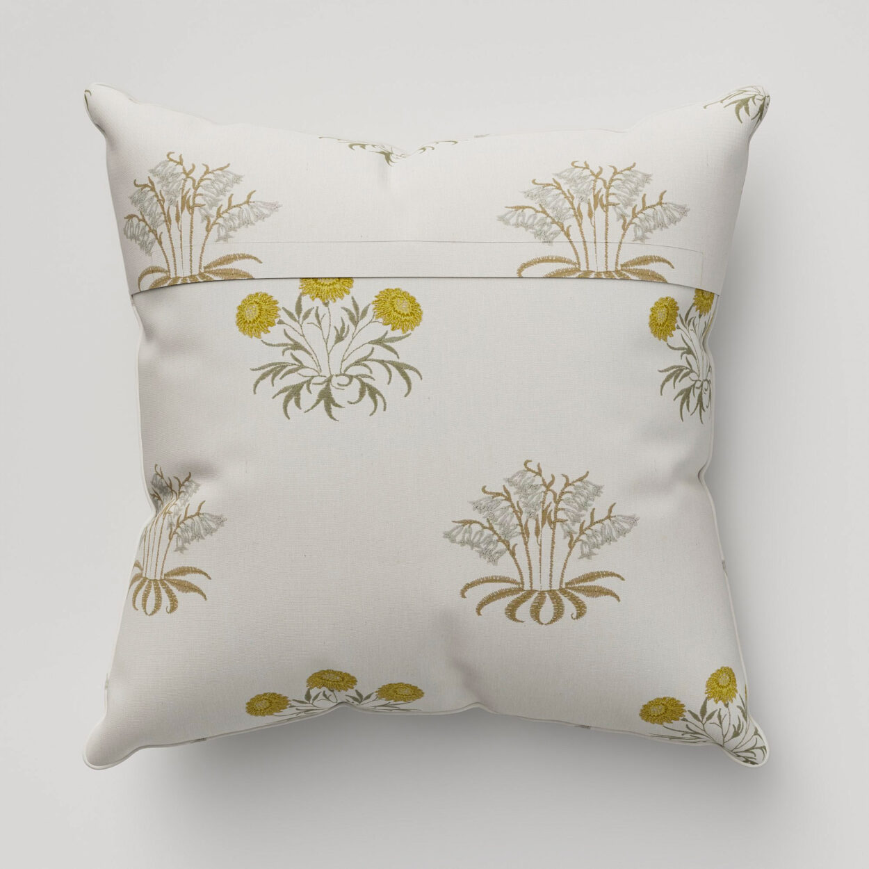 William Morris At Home Lily Flower Embroidery Ochre Cushion - Image 4