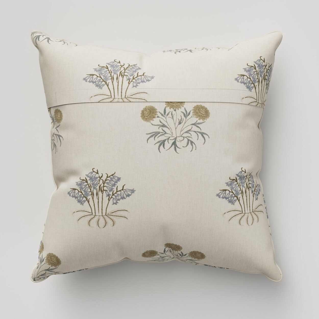 William Morris At Home Lily Flower Embroidery Woad Cushion - Image 4