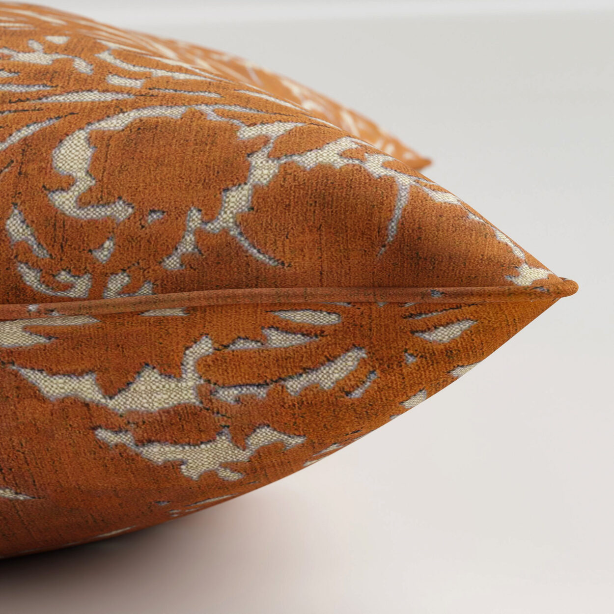 William Morris At Home Compton Silhouette Velvet Terracotta Cushion - Image 3