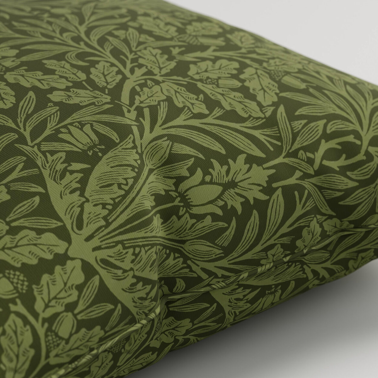 William Morris At Home Acorn Velvet Moss Cushion - Image 2
