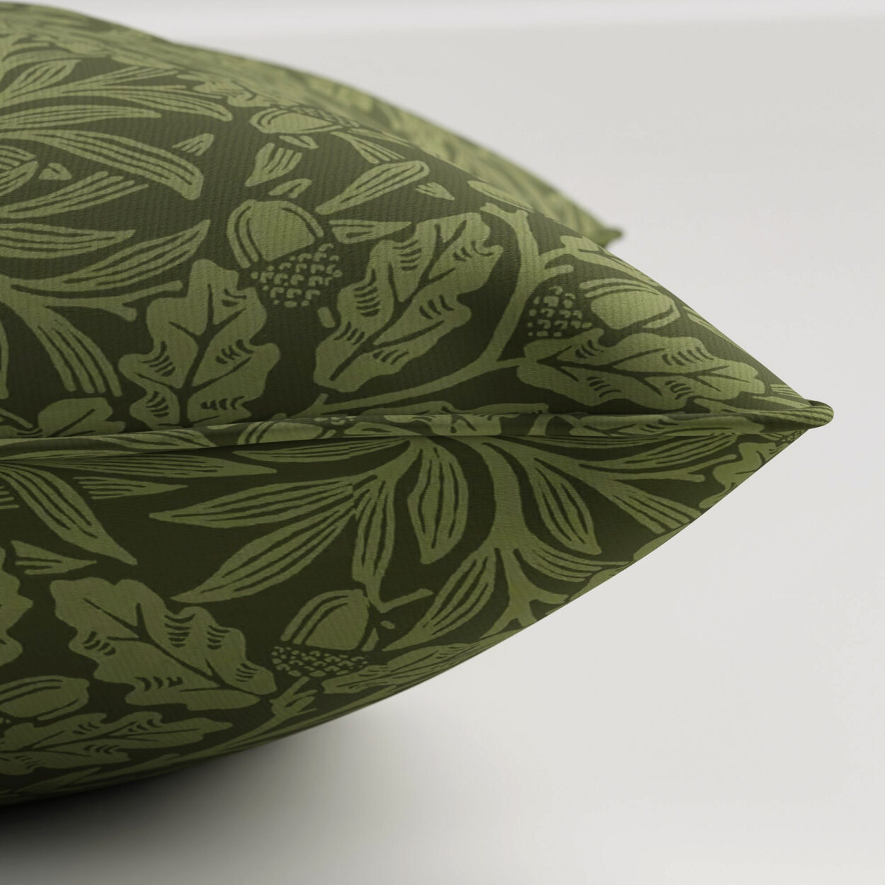 William Morris At Home Acorn Velvet Moss Cushion - Image 3