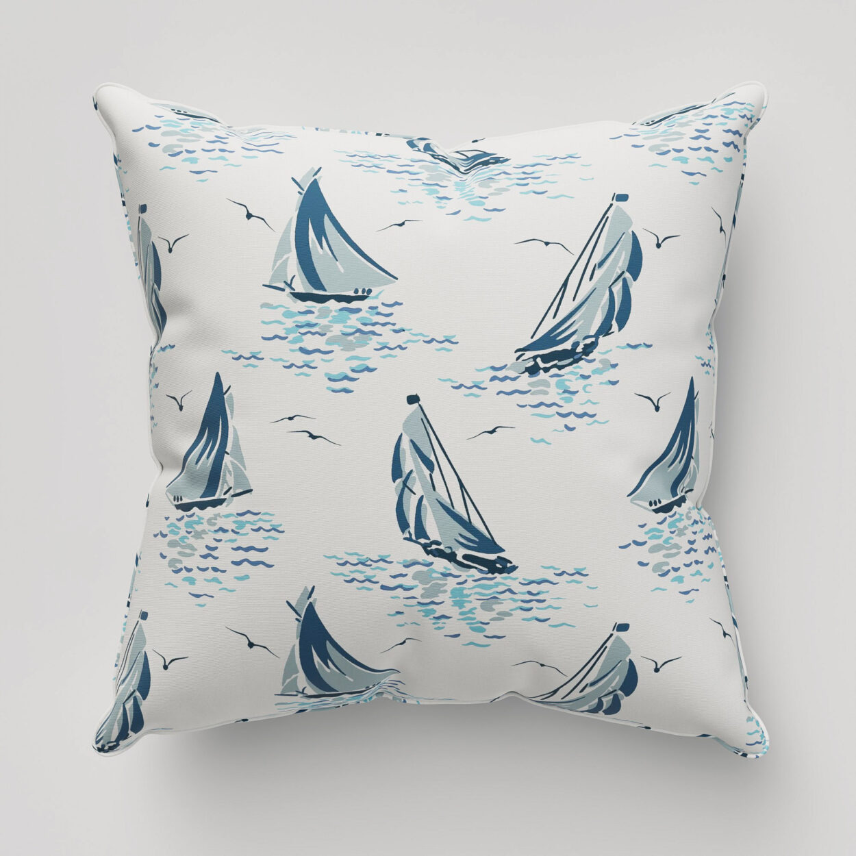 Laura Ashley A'hoy Sail Boats Blue Cushion