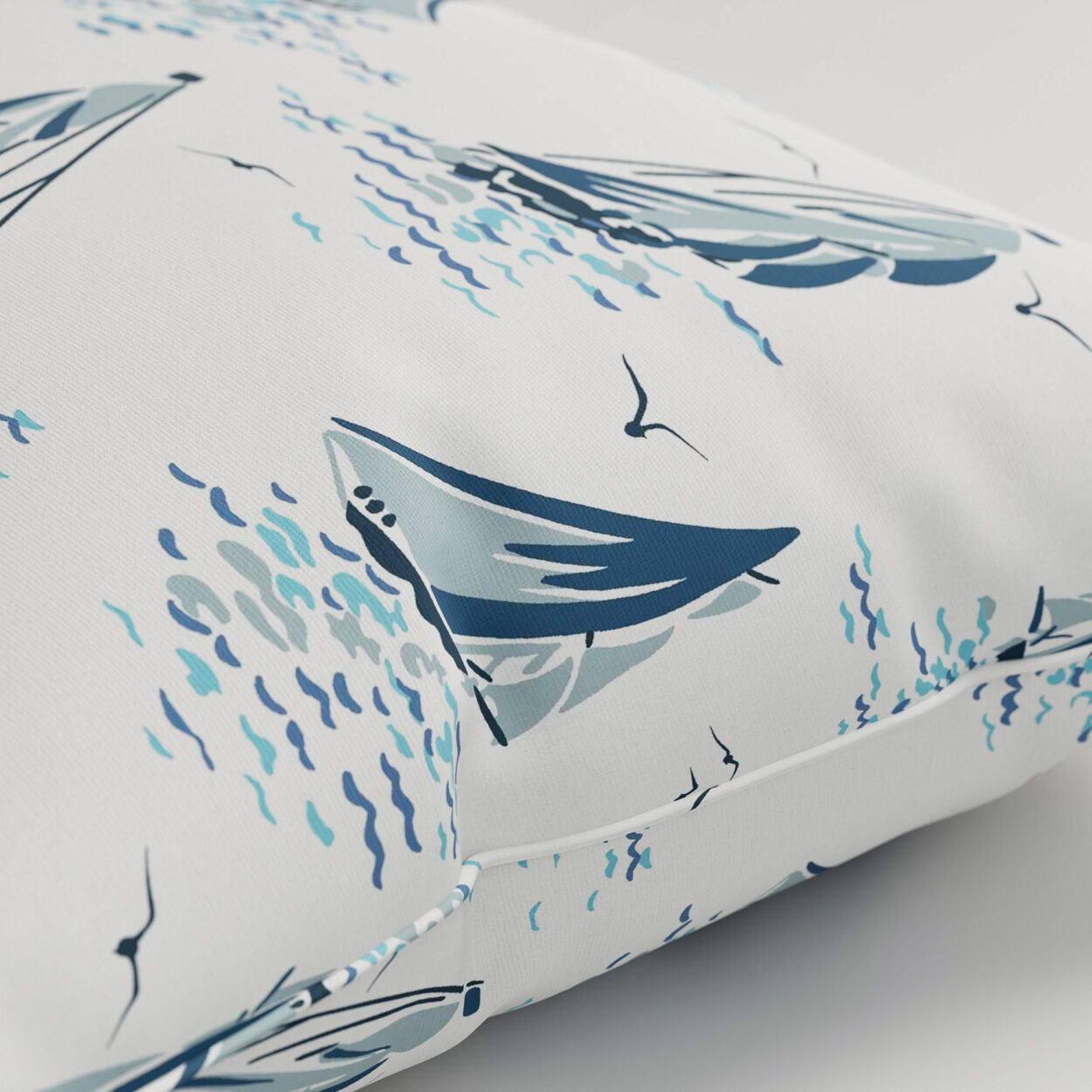 Laura Ashley A'hoy Sail Boats Blue Cushion - Image 2