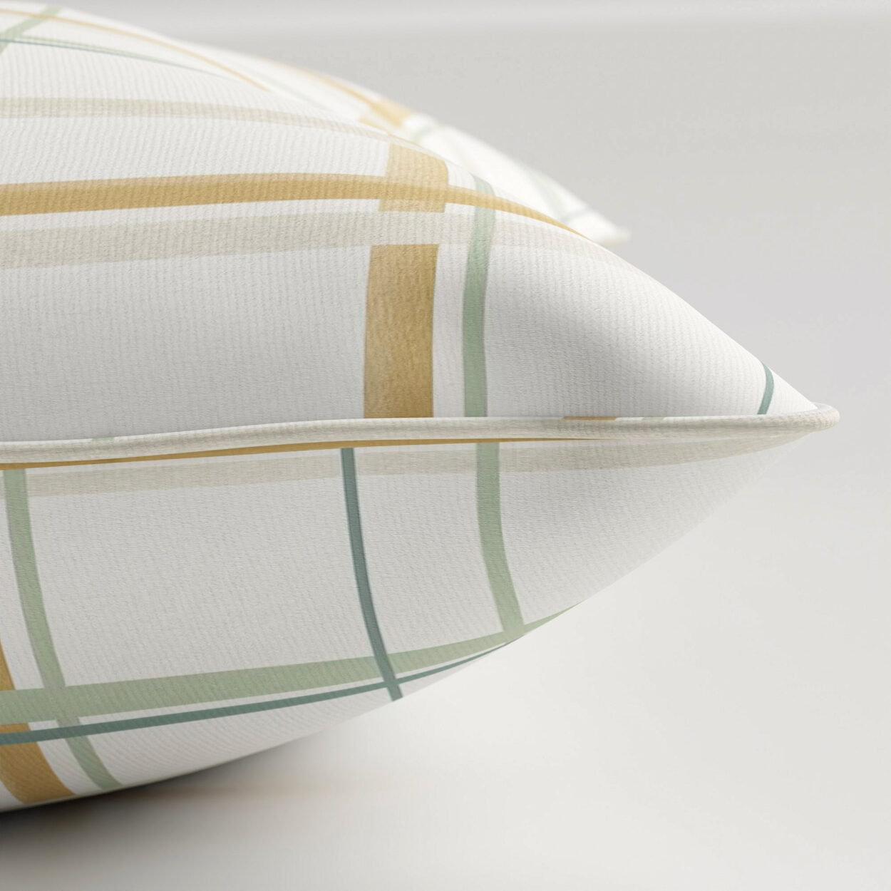 Laura Ashley Burford Check Ochre Cushion - Image 3