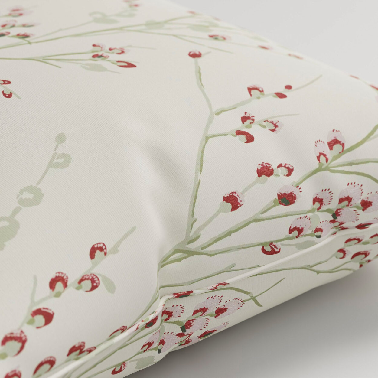 Laura Ashley Pussy Willow Winter Cranberry Red Cushion - Image 2
